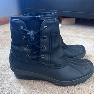 Black Sperry Duck Boots
